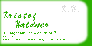 kristof waldner business card